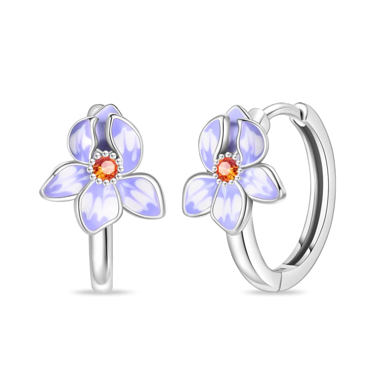 Liora Atelier Blooming Violet Flower Hoop Earrings
