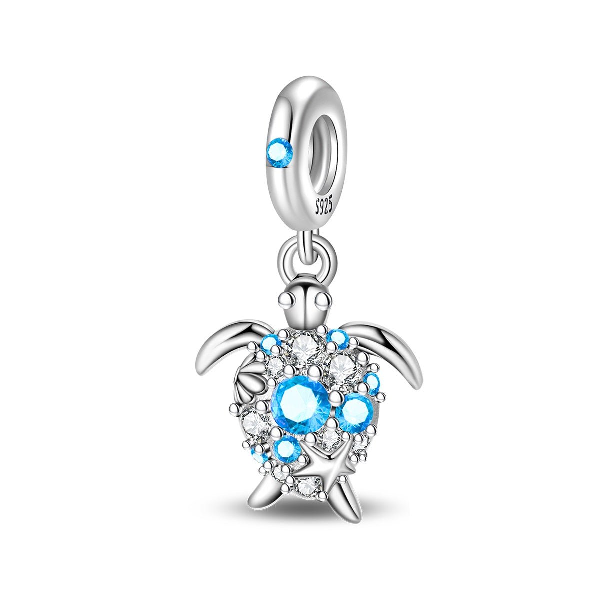 Liora Atelier Blue Crystal Sea Turtle Dangle Charm