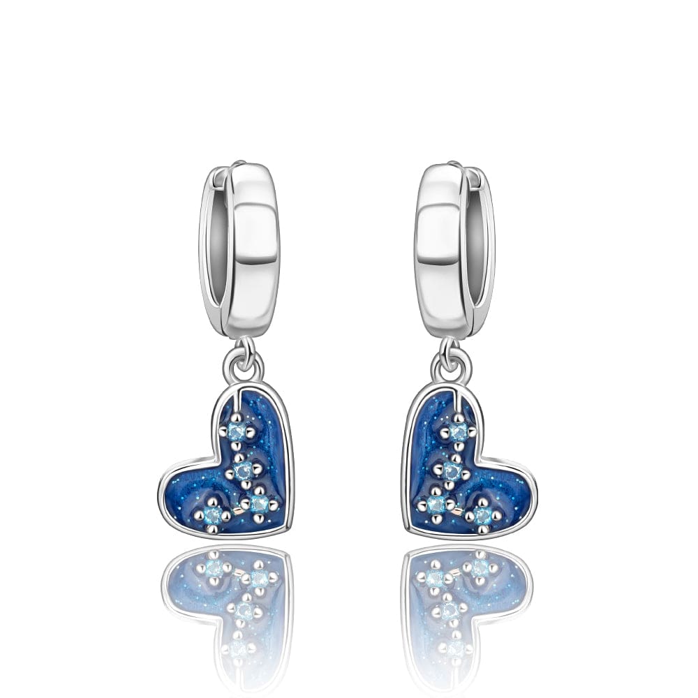 Liora Atelier Blue Heart Drop Earrings with Sparkling Crystal Accents