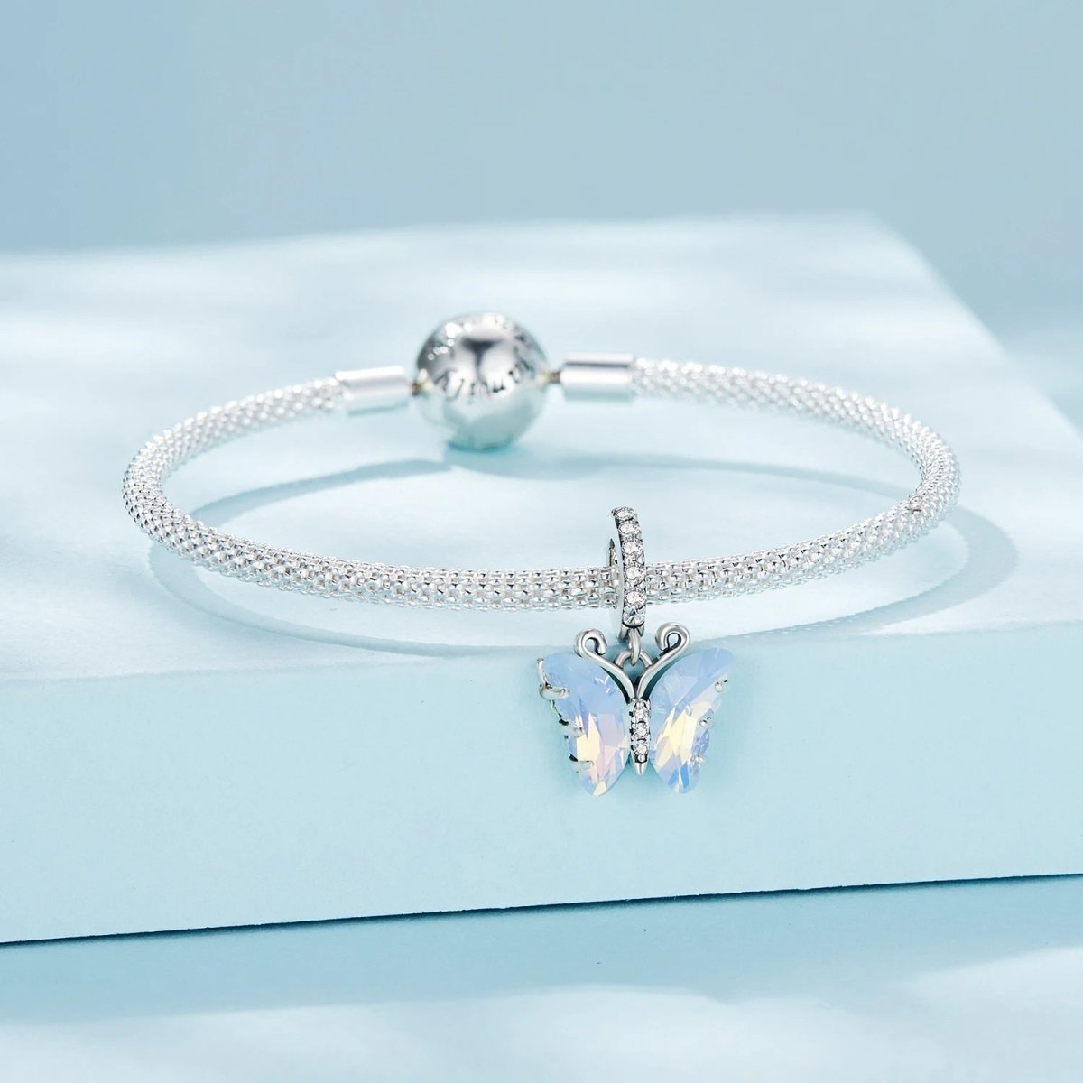 Liora Atelier Blue Murano Glass Butterfly Dangle Charm