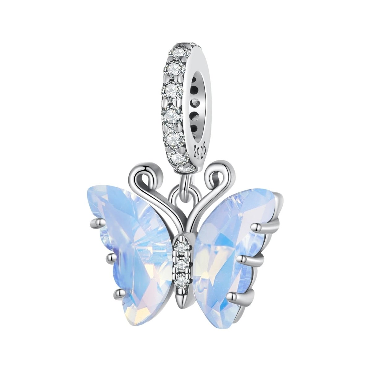 Liora Atelier Blue Murano Glass Butterfly Dangle Charm