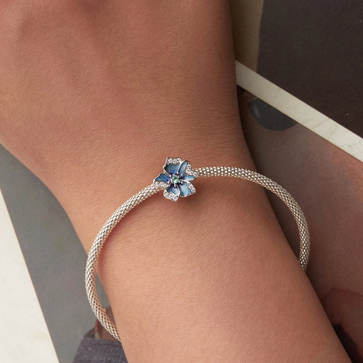Liora Atelier Blue Pansy Flower Charm