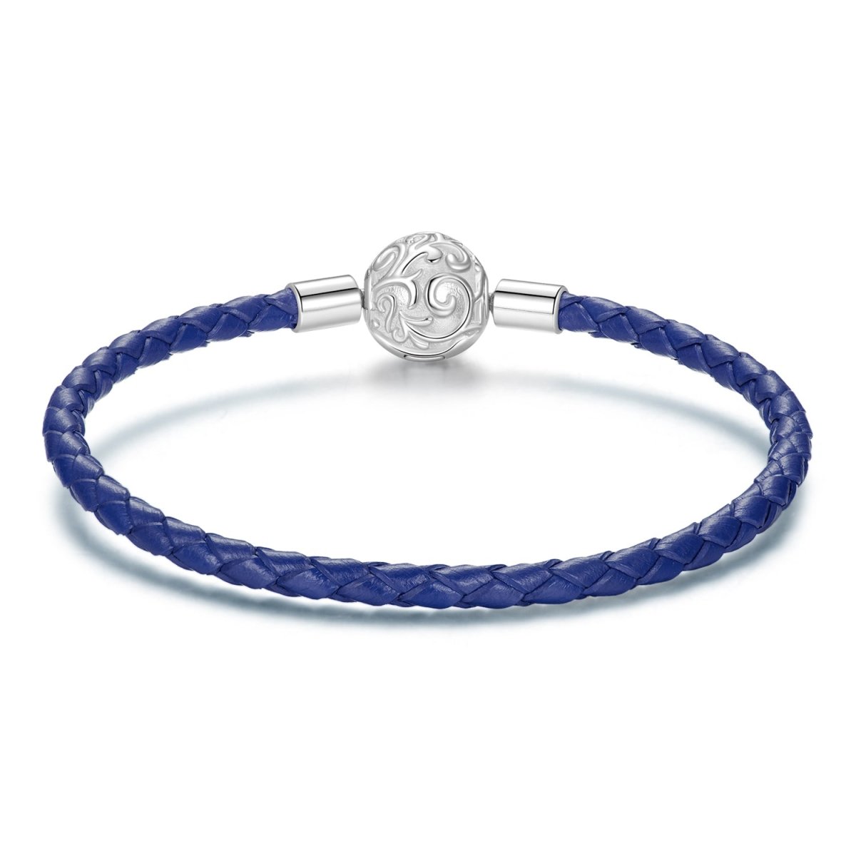 Liora Atelier Blue Swirl Clasp Leather Charm Bracelet