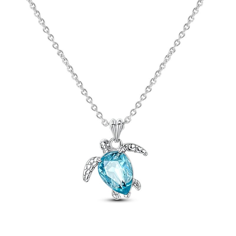 Liora Atelier Blue Turtle with Crystal Pendant Necklace