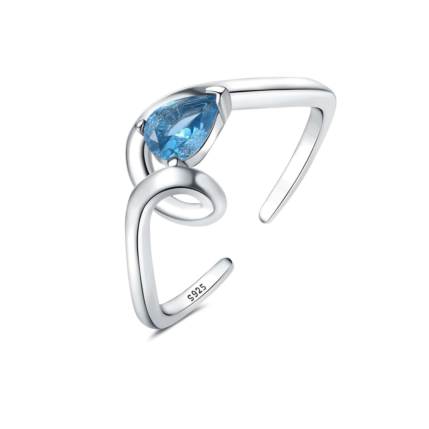 Liora Atelier Blue Wave Twist Open Band Ring