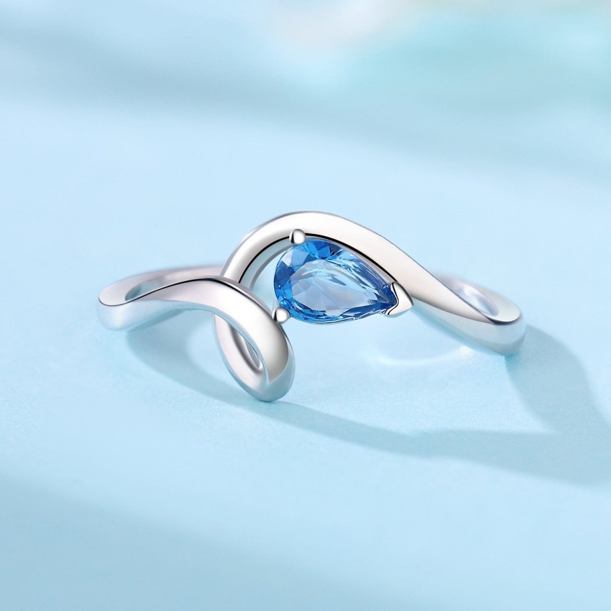 Liora Atelier Blue Wave Twist Open Band Ring