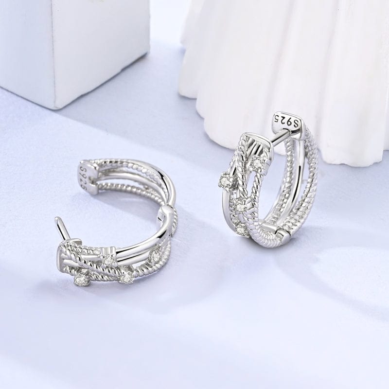 Liora Atelier Braided Elegance Diamond Hoops