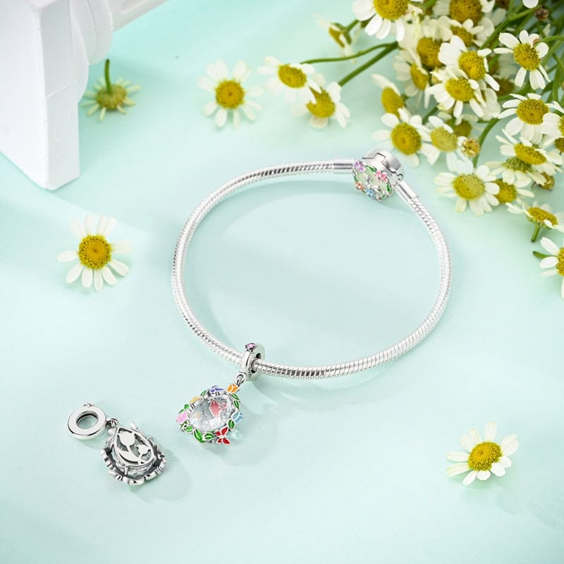 Liora Atelier Butterflies Wreath with Crystal Dangle Charm