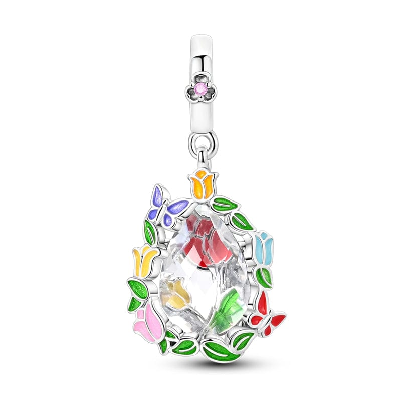 Liora Atelier Butterflies Wreath with Crystal Dangle Charm