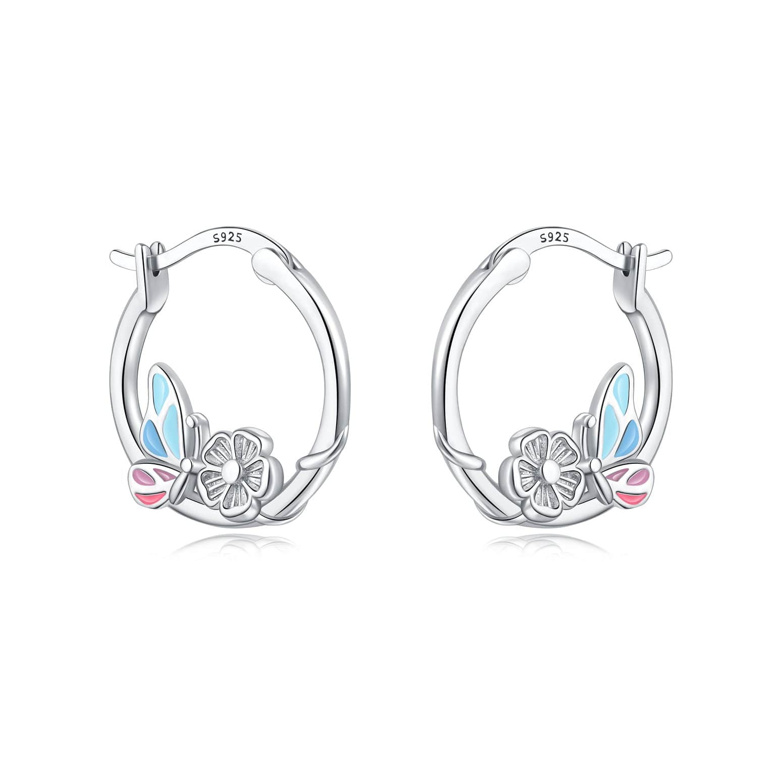 Liora Atelier Butterfly and Flower Hoop Earrings