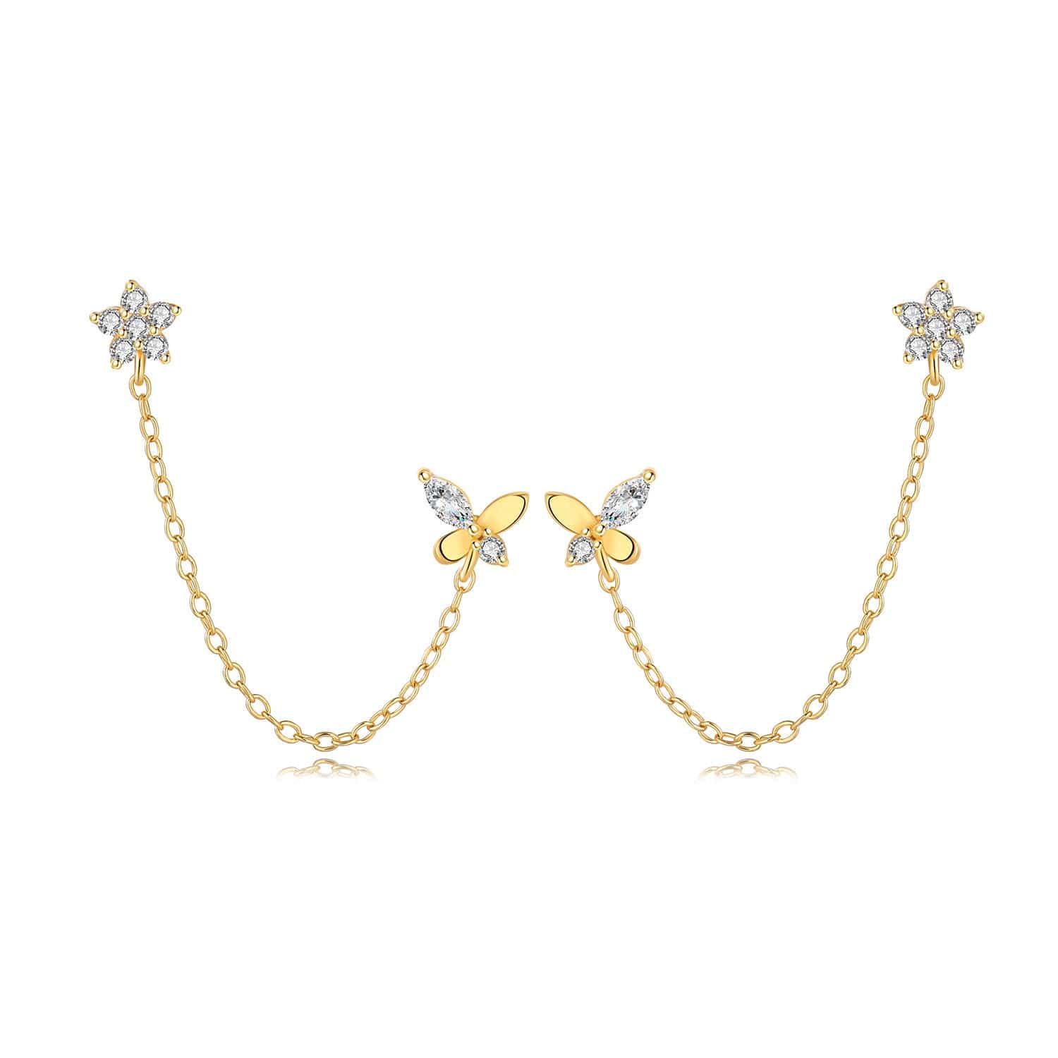 Liora Atelier Butterfly and Star Chain Earrings