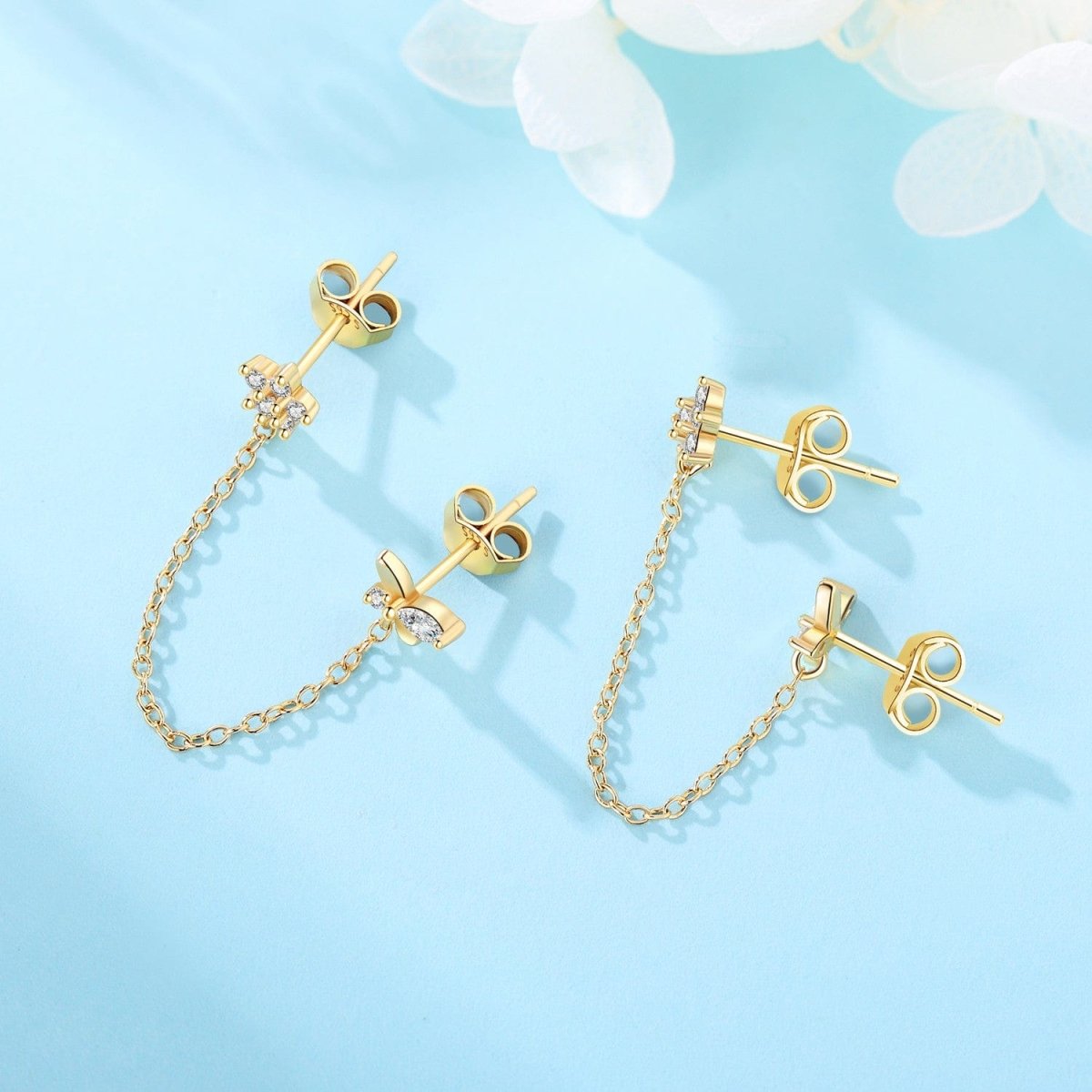Liora Atelier Butterfly and Star Chain Earrings