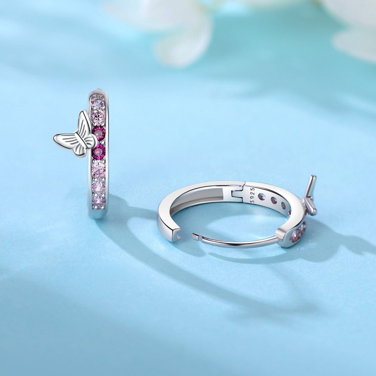 Liora Atelier Butterfly Bliss Pink Hoop Earrings
