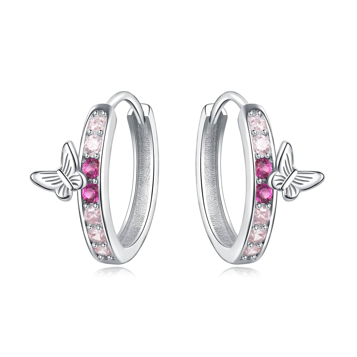 Liora Atelier Butterfly Bliss Pink Hoop Earrings