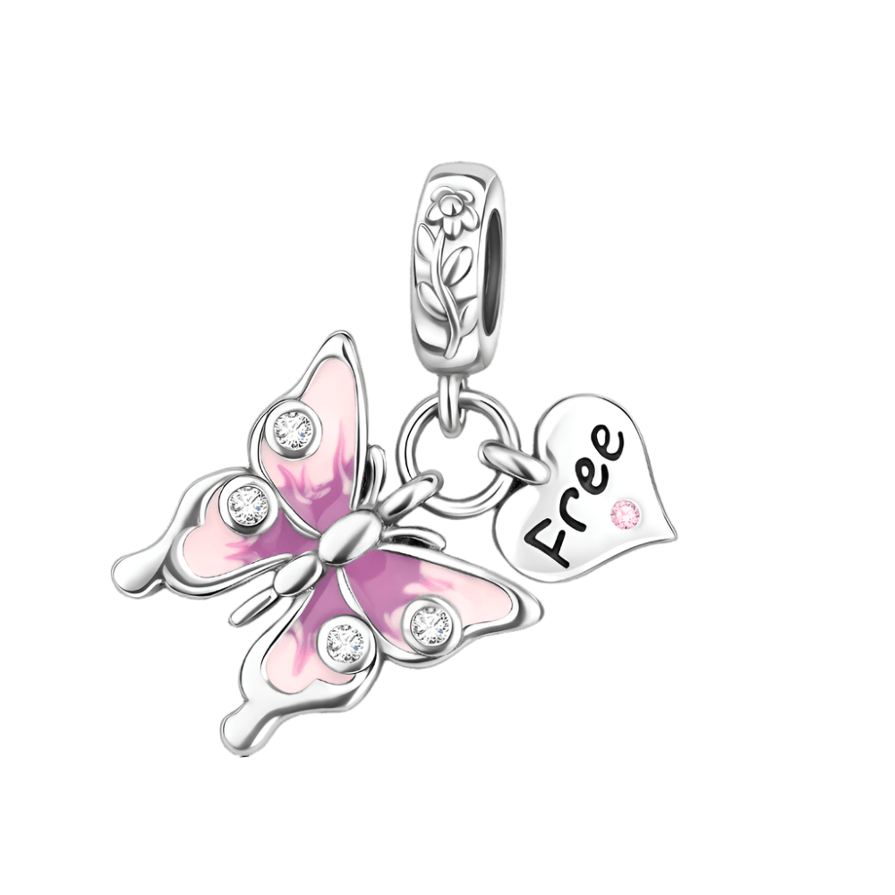 Liora Atelier Butterfly & 'Free' Heart Charm