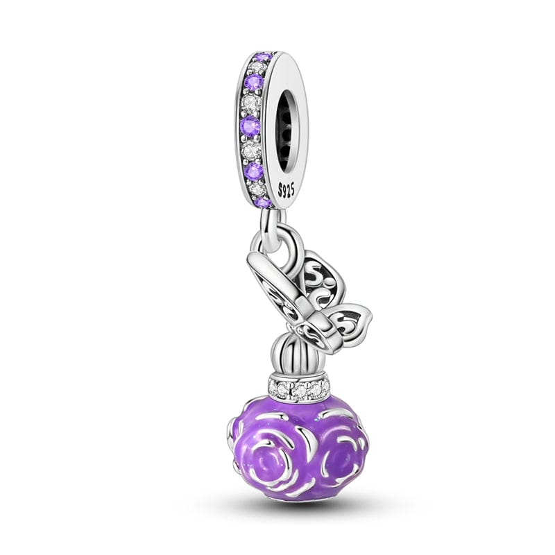 Liora Atelier Butterfly & Purple Rose Perfume Bottle Charm