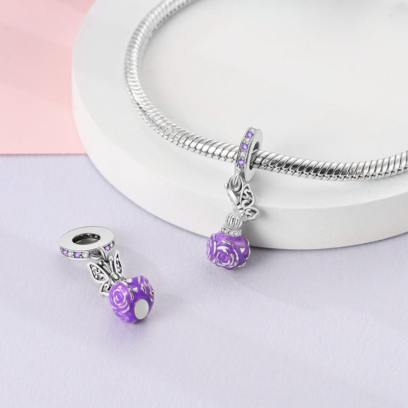 Liora Atelier Butterfly & Purple Rose Perfume Bottle Charm