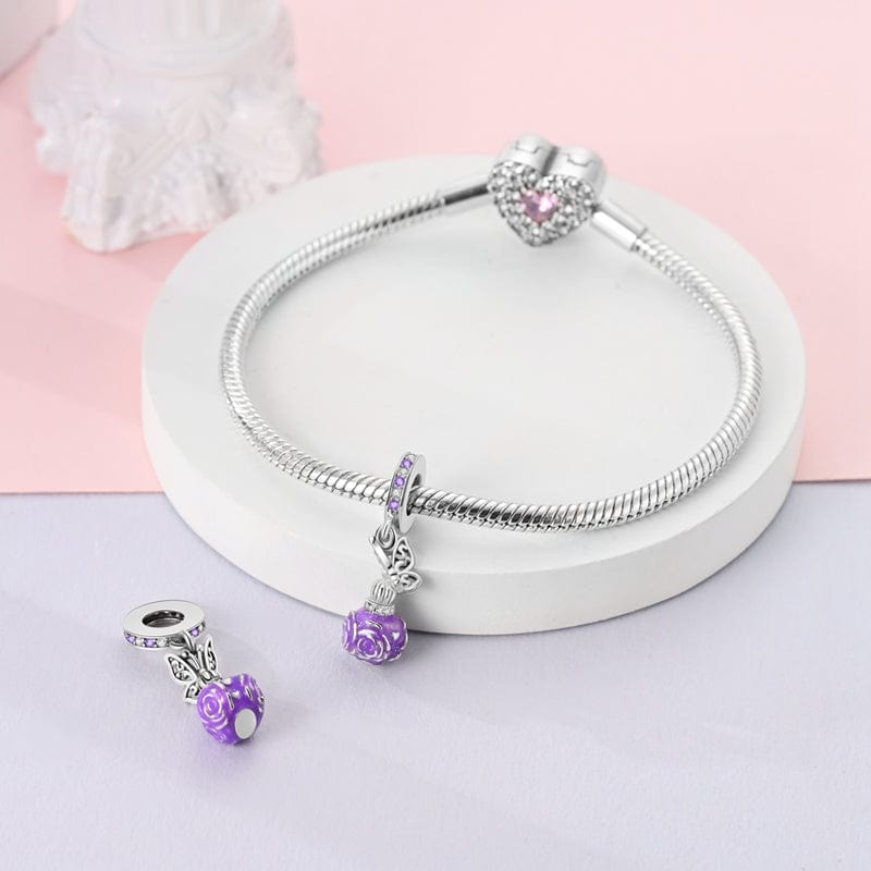 Liora Atelier Butterfly & Purple Rose Perfume Bottle Charm