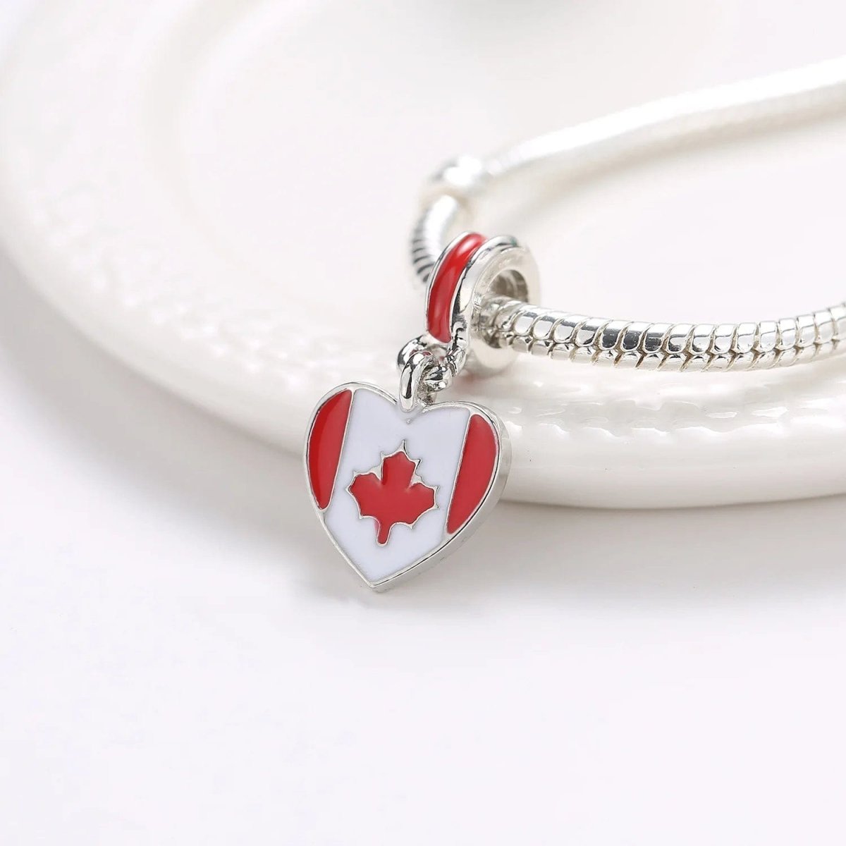 Liora Atelier Canada Heart Flag Dangle Charm