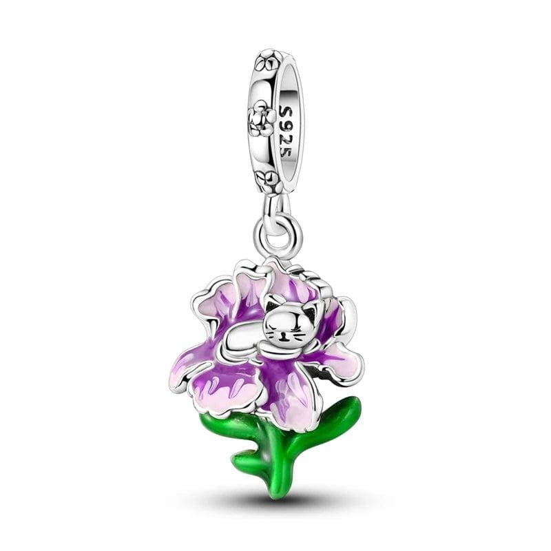 Liora Atelier Cat in Violet Bloom Dangle Charm