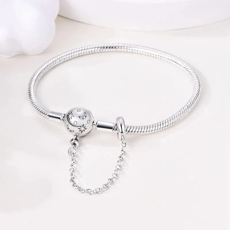 Liora Atelier Celestial Moon and Star Charm Bracelet & Safety Chain