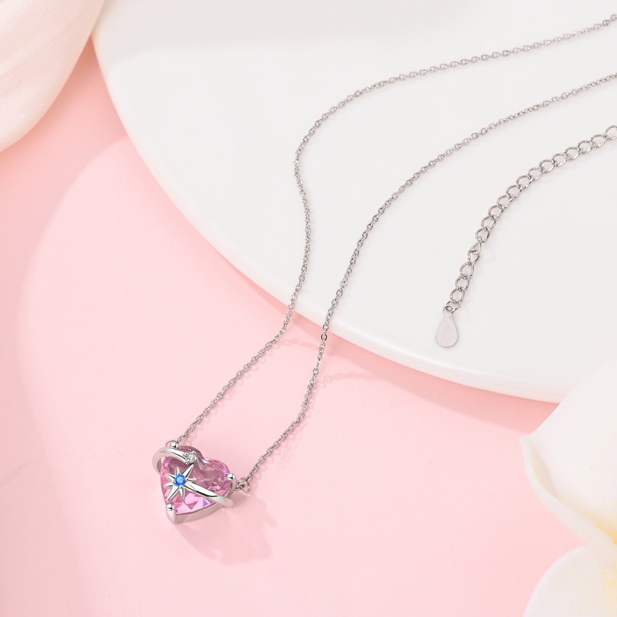 Liora Atelier Celestial Orbit Pink Heart Necklace