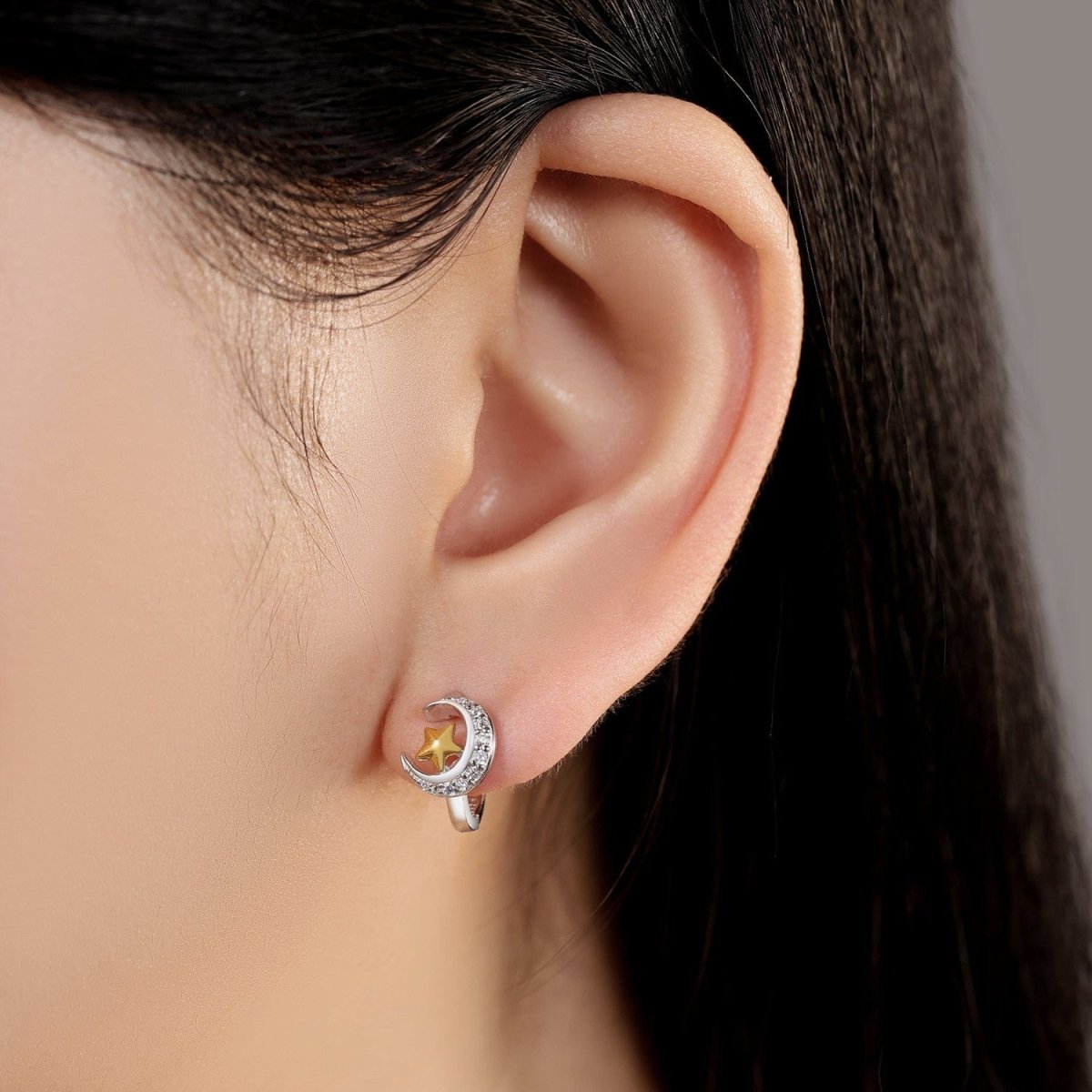 Liora Atelier Celestial Star & Crescent Hoop Earrings