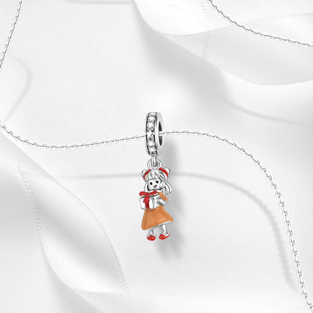 Liora Atelier Charming Holiday Girl with Gift Pendant