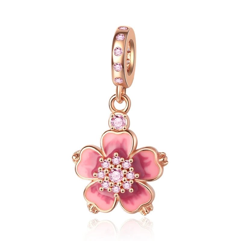 Liora Atelier Pink Cherry Blossom Sparkle Dangle Charm