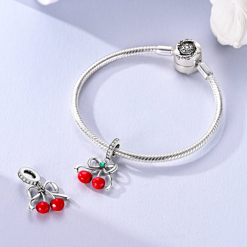 Liora Atelier Cherry Pair with Bow Dangle Charm