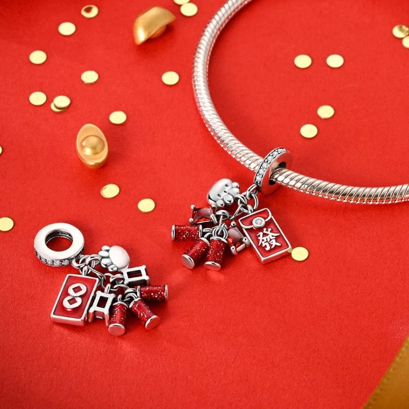 Liora Atelier Chinese Festive Red Firecracker Charm with Lucky Envelope