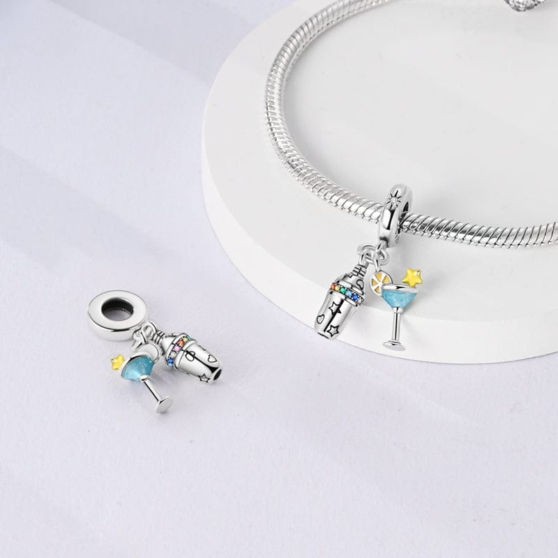 Liora Atelier Cocktail Shaker & Martini Glass Dangle Charm