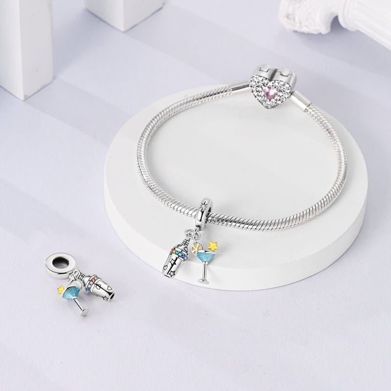 Liora Atelier Cocktail Shaker & Martini Glass Dangle Charm