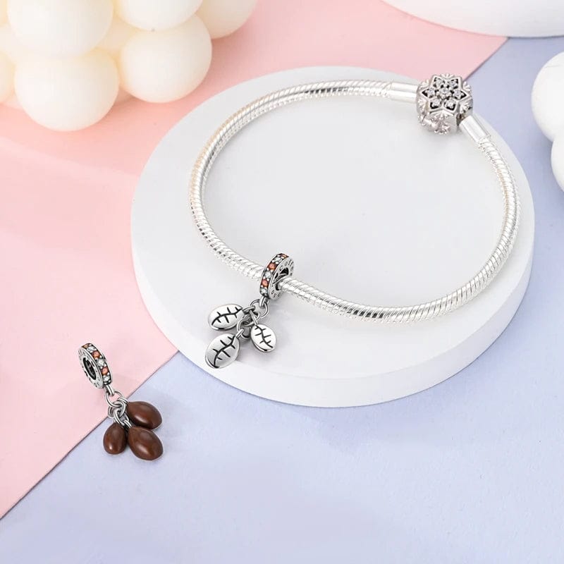 Liora Atelier Coffee Bean Charm with Sparkling Crystals