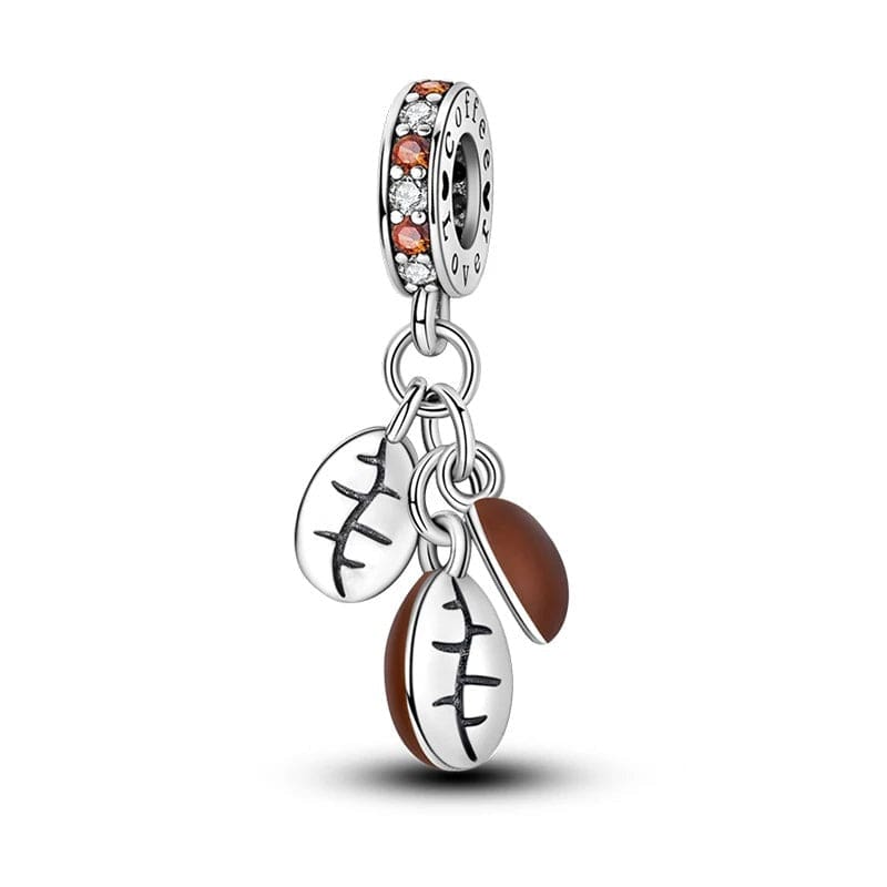 Liora Atelier Coffee Bean Charm with Sparkling Crystals