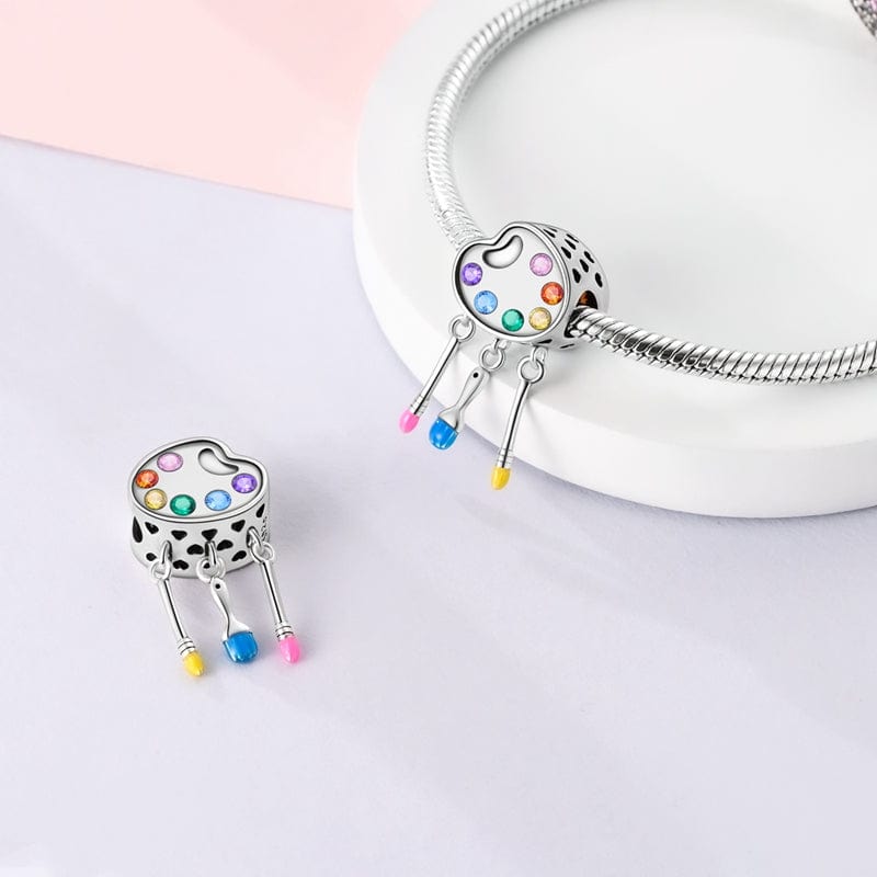 Liora Atelier Colorful Artist Palette & Paintbrushes Charm