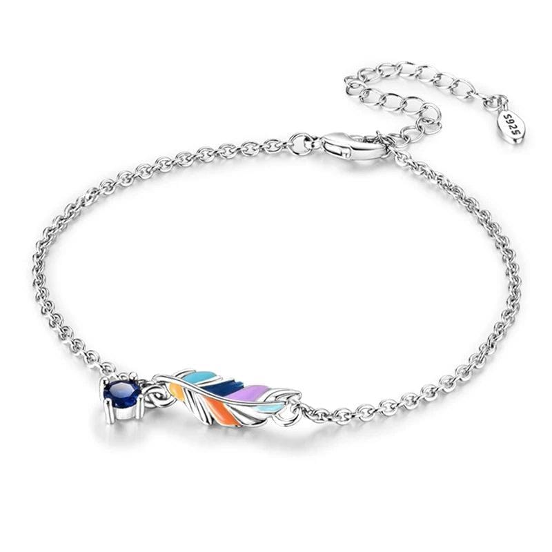 Liora Atelier Colorful Feather Charm Bracelet