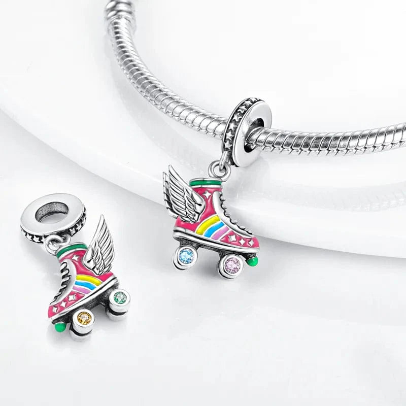 Liora Atelier Colorful Roller Skates Wings Dangle Charm