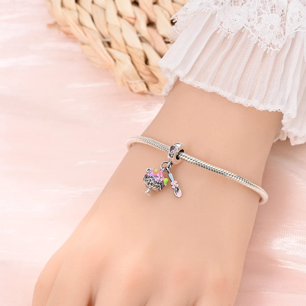Liora Atelier Colorful Sundae and Spoon Dangle Charm