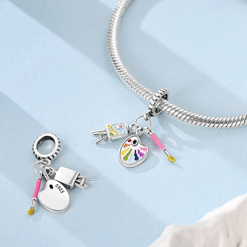 Liora Atelier Creative Artist Palette & Brush Triple Dangle Charm