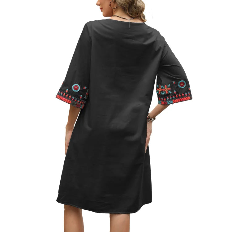 Alice | Embroidered Boho Dress