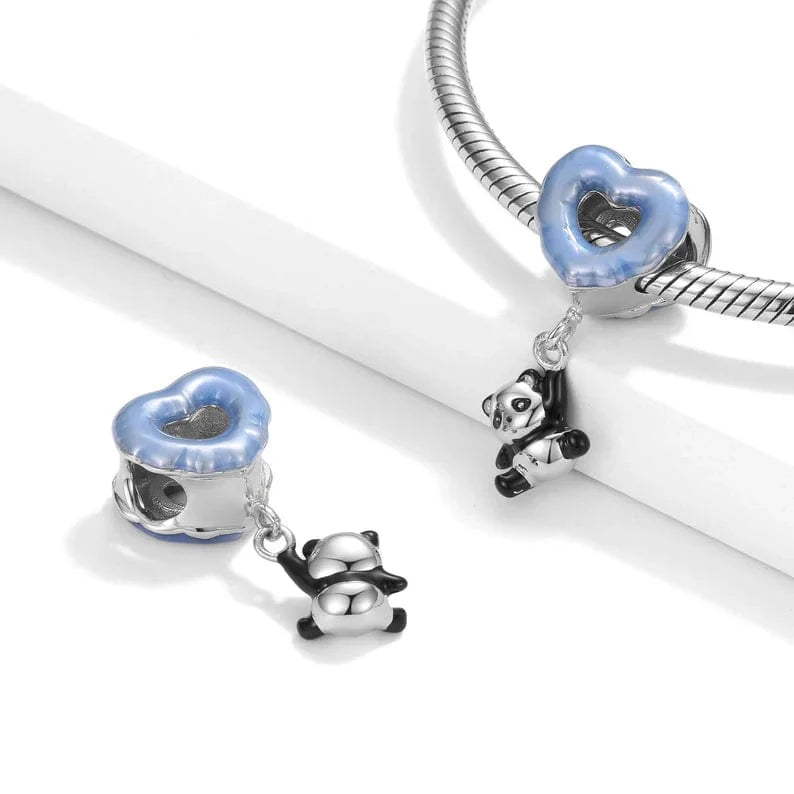 Liora Atelier Dangling Panda & Blue Heart Charm