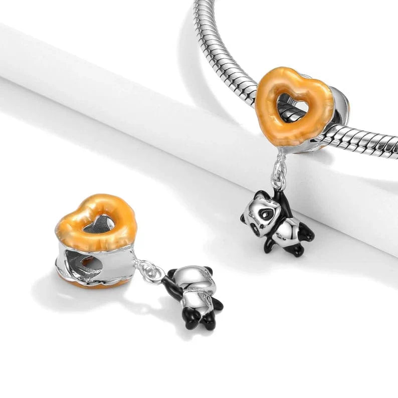 Liora Atelier Dangling Panda & Orange Heart Charm