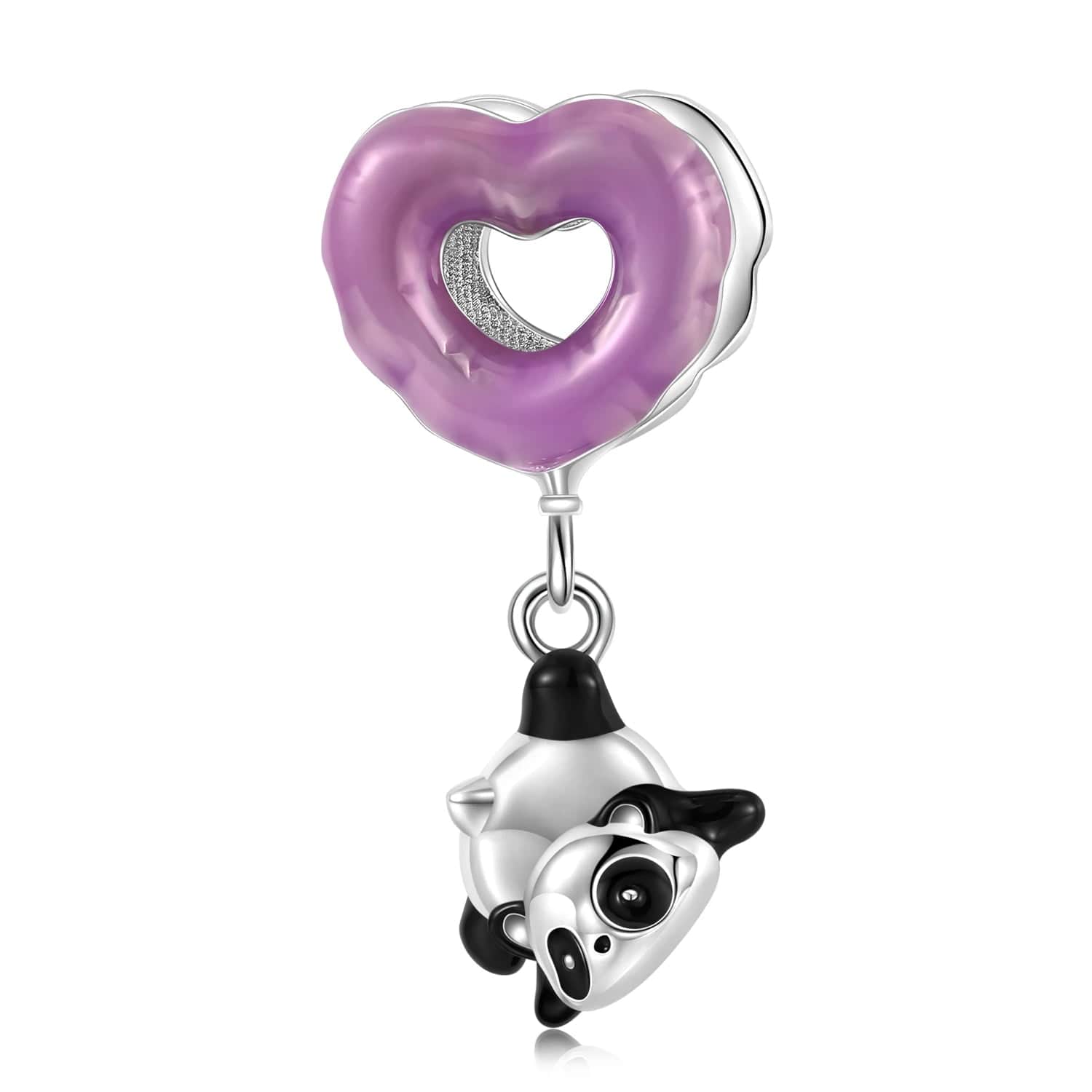 Liora Atelier Dangling Panda & Purple Heart Charm