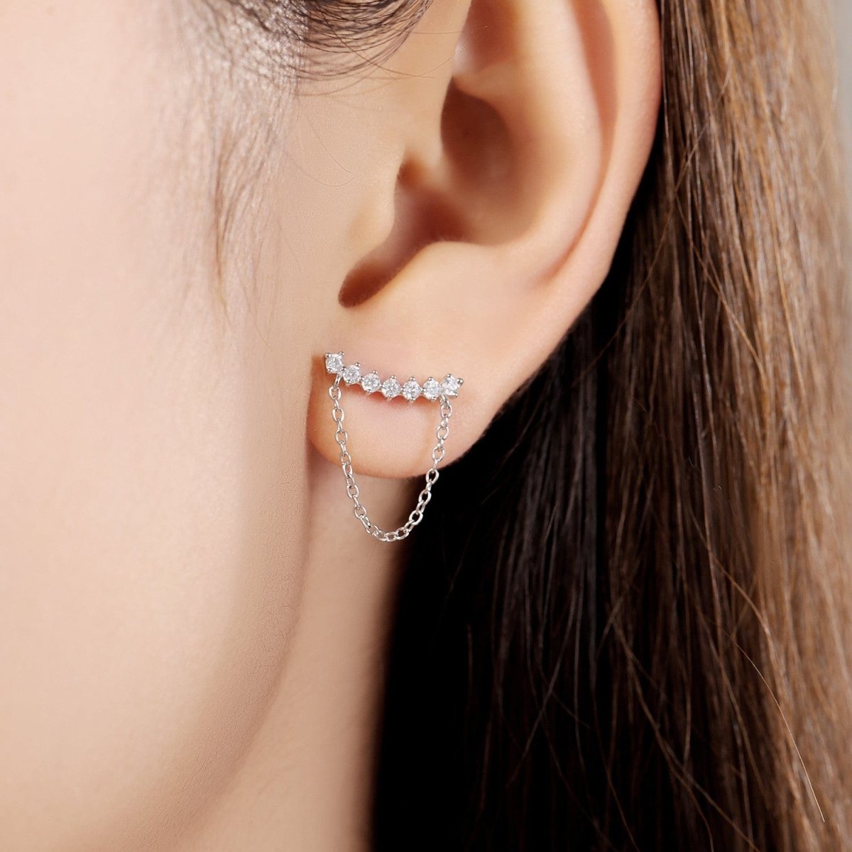 Liora Atelier Diamond Chain Stud Earrings
