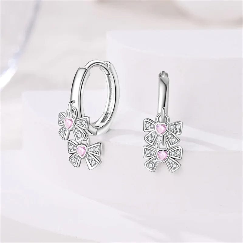 Liora Atelier Double Bow Dangle Hoop Earrings