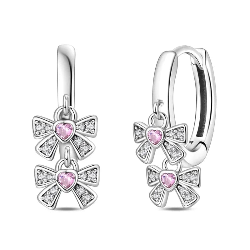 Liora Atelier Double Bow Dangle Hoop Earrings