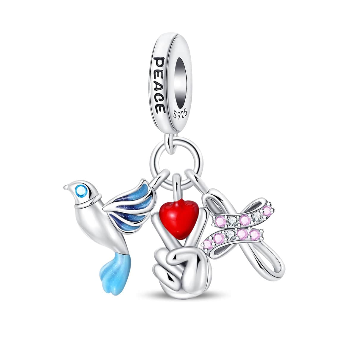 Liora Atelier Dove, Heart & Hope Peace Charm