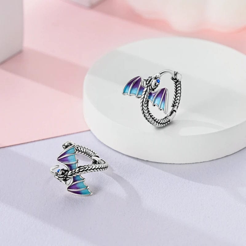 Liora Atelier Dragon Wing Hoop Earrings with Iridescent Detailing