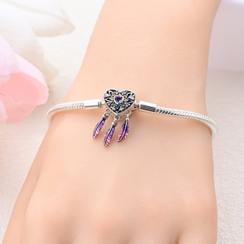 Liora Atelier Dreamcatcher Rainbow Heart Charm Bracelet